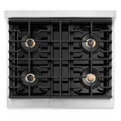 ZLINE 30 in. 4.2 cu. ft. Paramount Dual Fuel Range with 4 Burner DuoPro™ Cooktop and Electric Convection Oven in Satin Stainless Steel - PSDRS