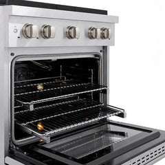 ZLINE 30 in. 4.2 cu. ft. Paramount Gas Range with 4 Burner DuoPro™ Cooktop and Convection Gas Oven in Satin Stainless Steel - PSGRS