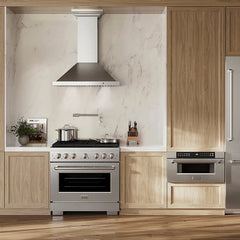 ZLINE 36 in. 5.2 cu. ft. Paramount Gas Range with 6 Burner DuoPro™ Cooktop and Convection Gas Oven in Satin Stainless Steel - PSGRS-36