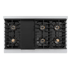 ZLINE 48 in. 6.7 cu. ft. Paramount Gas Range with 8 Burner DuoPro™ Cooktop and Dual Ovens in Satin Stainless Steel - PSGRS-48