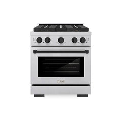 ZLINE 30 in. 4.2 cu. ft. Paramount Gas Range with 4 Burner DuoPro™ Coo - Satin Stainless Steel with Matte Black Accents