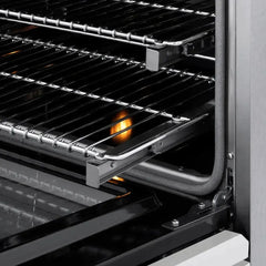 ZLINE Autograph Edition 48 in. 6.7 cu. ft. Classic Gas Range with 8 Burner DuoPro™ Cooktop and Dual Ovens in Satin Stainless Steel with White Matte Doors and Champagne Bronze Accents - PCGRSZ-WM-48-CB - The Home Selection