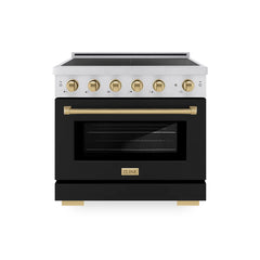 ZLINE Autograph Edition 36 in. 5.2 cu. ft. Paramount Induction Range with 5 Element Cooktop and Electric Convection Oven - SINR