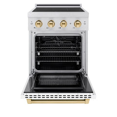 ZLINE Autograph Edition 24 in. 3.2 cu. ft. Paramount Induction Range with 3 Element Cooktop and Electric Convection Oven - SINR