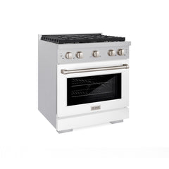 ZLINE 30 in. 4.2 cu. ft. Paramount Gas Range with 4 Burner Cooktop and Convection Gas Oven in Satin Stainless Steel with