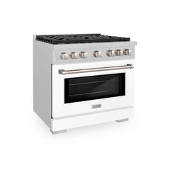 ZLINE 36 in. 5.2 cu. ft. Paramount Gas Range with 6 Burner Cooktop and Convection Gas Oven in Satin Stainless Steel with