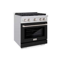 ZLINE 30 in. 4.2 cu. ft. Paramount Dual Fuel Range with 4 Burner Gas Cooktop and Electric Convection Oven in Stainless S