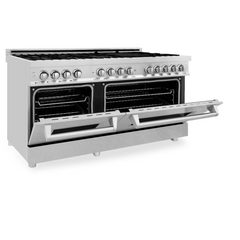 ZLINE 60" 7.4 cu. ft. Dual Fuel Range with Gas Stove and Electric Oven in Fingerprint Resistant Stainless Steel (RA-SN-60)