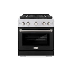 ZLINE 30 in. 4.2 cu. ft. Paramount Dual Fuel Range with 4 Burner DuoPr - Stainless Steel with Black Matte Door