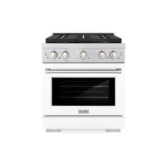ZLINE 30 in. 4.2 cu. ft. Paramount Dual Fuel Range with 4 Burner DuoPr - Stainless Steel with White Matte Door