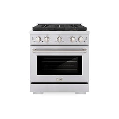 ZLINE 30 in. 4.2 cu. ft. Paramount Dual Fuel Range with 4 Burner DuoPro™ Cooktop and Electric Convection Oven in Stainless Steel - PSDR30