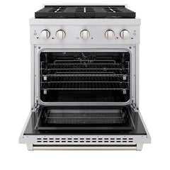 ZLINE 30 in. 4.2 cu. ft. Paramount Dual Fuel Range with 4 Burner DuoPro™ Cooktop and Electric Convection Oven in Stainless Steel - PSDR