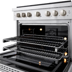 ZLINE 36 in. 5.2 cu. ft. Paramount Dual Fuel Range with 6 Burner DuoPro™ Cooktop and Electric Convection Oven in Stainless Steel - PSDR
