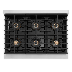 ZLINE 36 in. 5.2 cu. ft. Paramount Dual Fuel Range with 6 Burner DuoPro™ Cooktop and Electric Convection Oven in Stainless Steel - PSDR