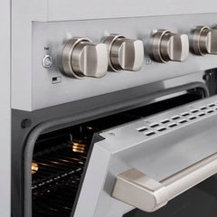 ZLINE 30 in. 4.2 cu. ft. Paramount Dual Fuel Range with Gas Cooktop and Electric Convection Oven in Stainless Steel with 4 Brass Burners - SDR-BR-30