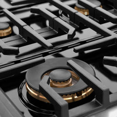 ZLINE 36 in. 5.2 cu. ft. Paramount Dual Fuel Range with Gas Cooktop and Electric Convection Oven in Stainless Steel with 6 Brass Burners - SDR-BR-36