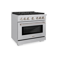 ZLINE 36 in. 5.2 cu. ft. Paramount Dual Fuel Range with Gas Cooktop and Electric Convection Oven in Stainless Steel with