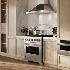 ZLINE 36 in. 5.2 cu. ft. Paramount Dual Fuel Range with Gas Cooktop and Electric Convection Oven in Stainless Steel with 6 Brass Burners - SDR-BR-36