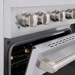 ZLINE 30 in. 4.2 cu. ft. Paramount Gas Range with Convection Gas Oven in Stainless Steel with 4 Brass Burners - SGR-BR-30