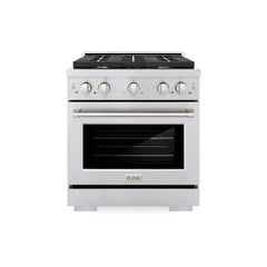 ZLINE 30 in. 4.2 cu. ft. Paramount Gas Range with Convection Gas Oven in Stainless Steel with 4 Brass Burners - SGR-BR-30