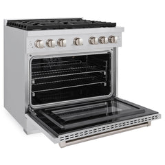 ZLINE 36 in. 5.2 cu. ft. Paramount Gas Range with Convection Gas Oven in Stainless Steel with 6 Brass Burners - SGR-BR-36