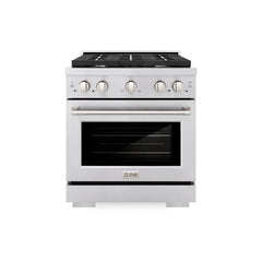ZLINE 30 in. 4.2 cu. ft. 4 Burner Gas Range with Convection Gas Oven in Stainless Steel - SGR30