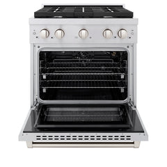 ZLINE 30 in. 4.2 cu. ft. 4 Burner Gas Range with Convection Gas Oven in Stainless Steel - SGR30