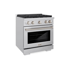 ZLINE 30 in. 4.2 cu. ft. 4 Burner Gas Range with Convection Gas Oven in Stainless Steel - SGR30