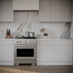 ZLINE 30 in. 4.2 cu. ft. 4 Burner Gas Range with Convection Gas Oven in Stainless Steel - SGR30