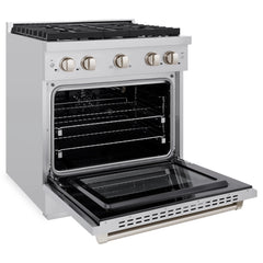 ZLINE 30 in. 4.2 cu. ft. 4 Burner Gas Range with Convection Gas Oven in Stainless Steel - SGR30
