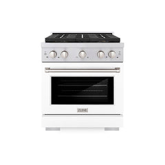 ZLINE 30 in. 4.2 cu. ft. Paramount Gas Range with 4 Burner DuoPro™ Coo - Stainless Steel with White Matte Door