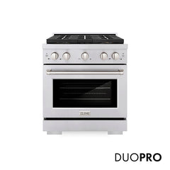 ZLINE 30 in. 4.2 cu. ft. Paramount Gas Range with 4 Burner DuoPro™ Cooktop and Convection Gas Oven in Stainless Steel - PSGR30