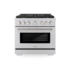 ZLINE 36 in. 5.2 cu. ft. Paramount Gas Range with 6 Burner DuoPro™ Coo - Stainless Steel