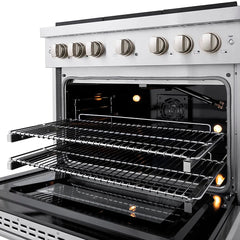 ZLINE 36 in. 5.2 cu. ft. Paramount Gas Range with 6 Burner DuoPro™ Cooktop and Convection Gas Oven in Stainless Steel - PSGR