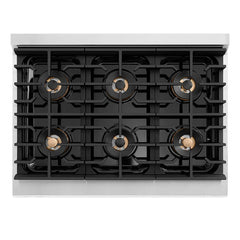 ZLINE 36 in. 5.2 cu. ft. Paramount Gas Range with 6 Burner DuoPro™ Cooktop and Convection Gas Oven in Stainless Steel - PSGR