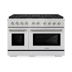 ZLINE Autograph Edition 48 in. 6.7 cu. ft. Paramount Gas Range with 8 Burner DuoPro™ Cooktop and Dual Ovens in Stainless Steel- PSGRZ-48-K