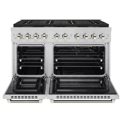 ZLINE Autograph Edition 48 in. 6.7 cu. ft. Paramount Gas Range with 8 Burner DuoPro™ Cooktop and Dual Ovens in Stainless Steel- PSGRZ-48-K