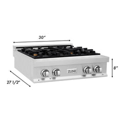 ZLINE 30" Porcelain Gas Stovetop with 4 Gas Burners - RT30