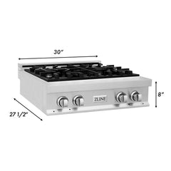 ZLINE 30" Porcelain Gas Stovetop with 4 Gas Burners - RT30