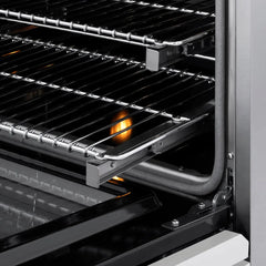ZLINE Autograph Edition 48 in. 6.7 cu. ft. Classic Dual Fuel Range with 8 Burner DuoPro™ Cooktop and Dual Ovens with White Matte Doors and Champagne Bronze Accents