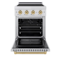ZLINE Autograph Edition 24 in. 3.2 cu. ft. Paramount Induction Range with 3 Element Cooktop and Electric Convection Oven - SINR