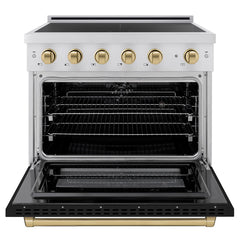 ZLINE Autograph Edition 36 in. 5.2 cu. ft. Paramount Induction Range with 5 Element Cooktop and Electric Convection Oven - SINR