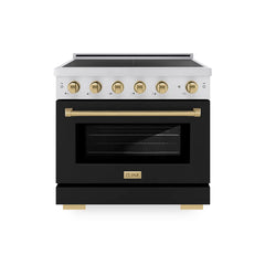 ZLINE Autograph Edition 36 in. 5.2 cu. ft. Paramount Induction Range with 5 Element Cooktop and Electric Convection Oven - SINR
