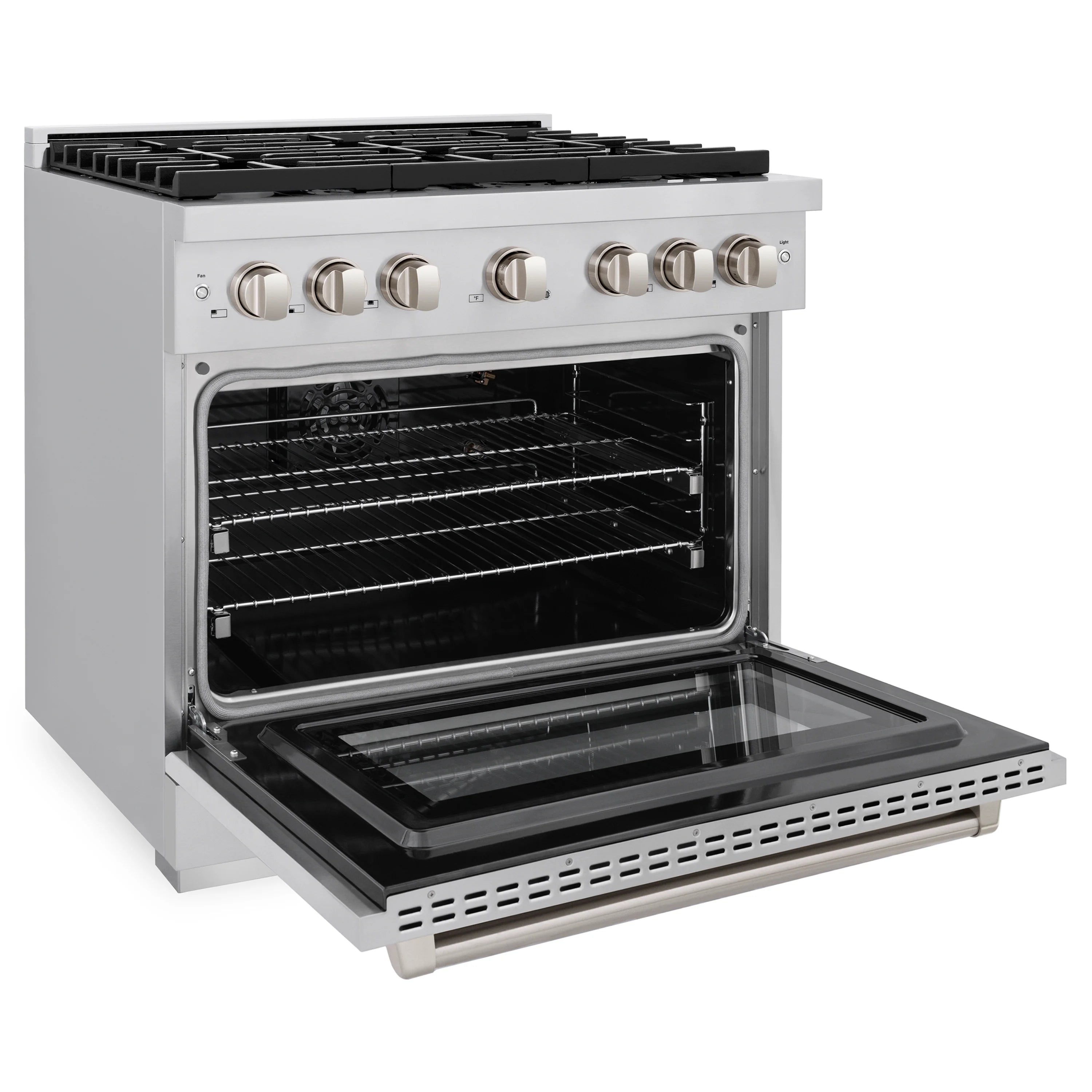 ZLINE 36 in. 5.2 Cu. ft. 6 Burner GAS Range with Convection GAS Oven in Stainless Steel (SGR36)