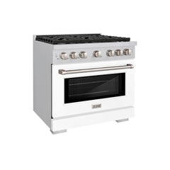 ZLINE 36 in. 5.2 cu. ft. Paramount Dual Fuel Range with 6 Burner Gas Cooktop and Electric Convection Oven in Stainless S