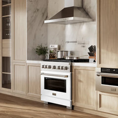 ZLINE 36 in. 5.2 cu. ft. Paramount Dual Fuel Range with 6 Burner Gas Cooktop and Electric Convection Oven in Stainless Steel with White Matte Door - SDR-WM-36