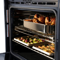 ZLINE 30 in. Professional True Convection Single Wall Oven with Air Fry and Self Clean in Stainless Steel with White Matte Door - WAS-WM-30