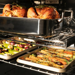 ZLINE 30 in. Professional True Convection Double Wall Oven with Air Fry and Self Clean in Stainless Steel with White Matte Doors - WAD-WM-30
