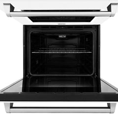 ZLINE 30 in. Professional True Convection Double Wall Oven with Air Fry and Self Clean in Stainless Steel with White Matte Doors - WAD-WM-30