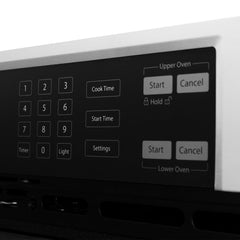 ZLINE 30 in. Professional True Convection Double Wall Oven with Air Fry and Self Clean in Stainless Steel with White Matte Doors - WAD-WM-30